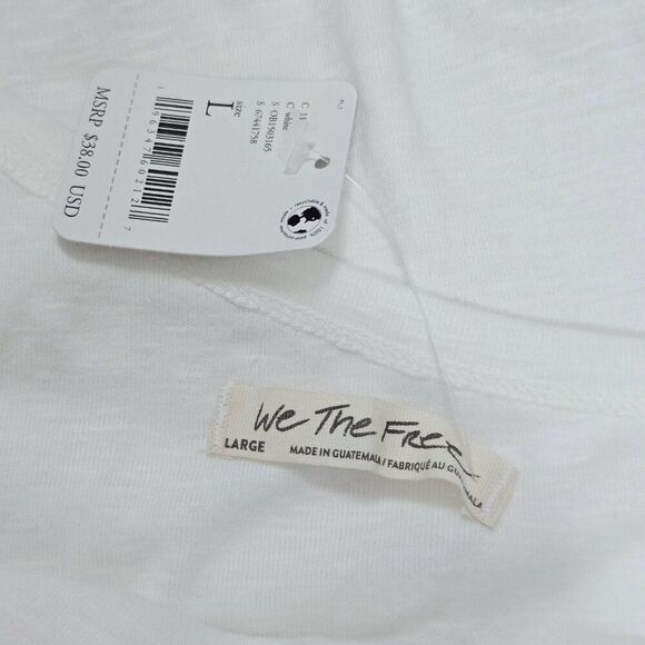 New! We The Free People - L One Way Or Another Tank Top White One Shoulder - Picture 7 of 7